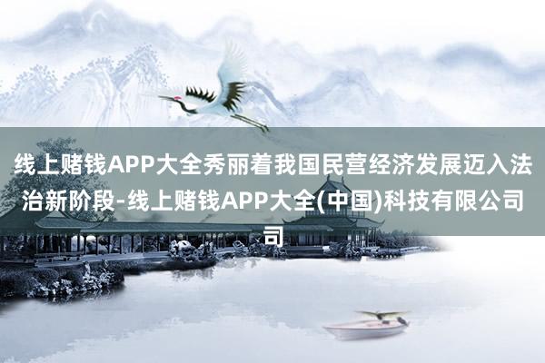 线上赌钱APP大全秀丽着我国民营经济发展迈入法治新阶段-线上赌钱APP大全(中国)科技有限公司