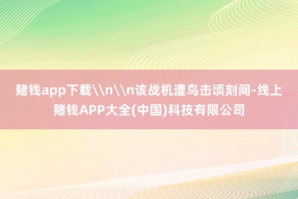 赌钱app下载\n\n该战机遭鸟击顷刻间-线上赌钱APP大全(中国)科技有限公司