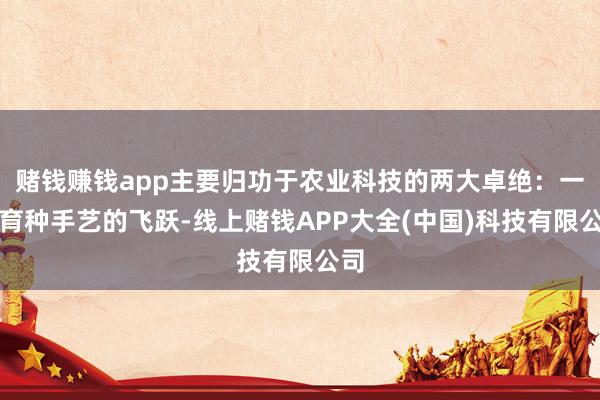 赌钱赚钱app主要归功于农业科技的两大卓绝：一是育种手艺的飞跃-线上赌钱APP大全(中国)科技有限公司