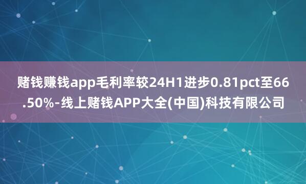赌钱赚钱app毛利率较24H1进步0.81pct至66.50%-线上赌钱APP大全(中国)科技有限公司